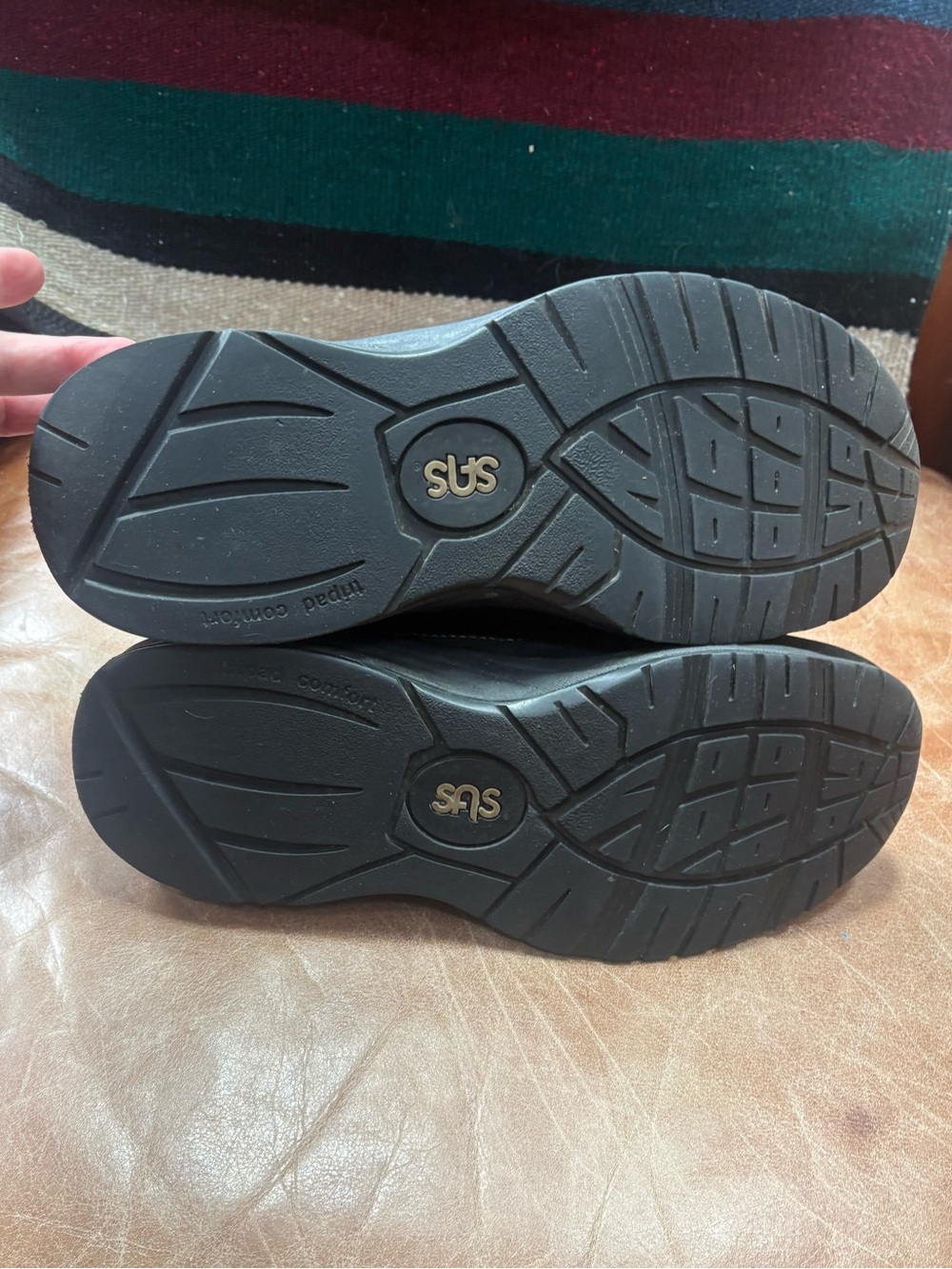 SAS Journey Men's Black Leather Mesh Walking Sneakers Shoes size 10.5 M - Picture 7 of 9